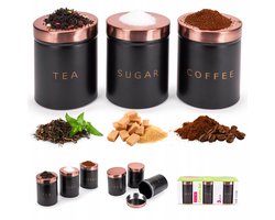 Kamille Keukenset: Potten voor Koffie, Thee & Suiker (3 stuks)