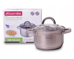 Kamille Kookpan 2.1L RVS met Glazen Deksel - Geschikt voor Inductie