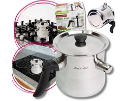 Kamille Melkpan met Fluitje - 1L RVS - Geschikt voor Inductie