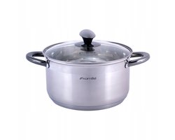 Kamille RVS Pan 4.5L met Glazen Deksel - Geschikt voor Inductie