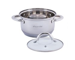 Kamille RVS Pan met Glazen Deksel - 1.7L - Geschikt voor Inductie