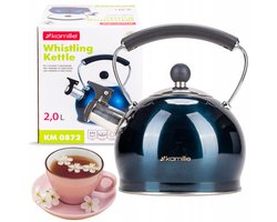 Kamille Stalen Waterkoker 2L met Fluitje - Geschikt voor Inductie