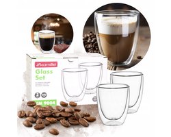 Kamille thermische glazen set 2x 300ml - dubbelwandig borosilicaatglas