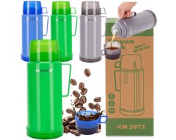 Kamille Thermos Bidon 1L met Glazen Binnenfles & Mok - Ideaal voor Reizen