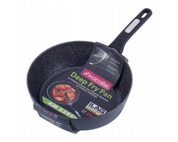 Kamille Wokpan Marmor Inductie 28cm Dik Aluminium Zwart