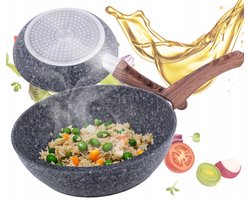 Kamille Wokpan met Granieten Coating - 26 cm - Inductie & Gas