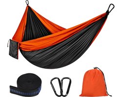Kampeerhangmat - Dubbele hangmat - Buiten ontspannen - Lichtgewicht parachute - 300kg draagkracht - Zwart
