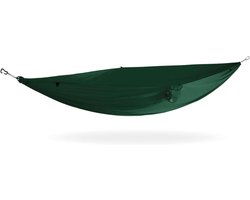 Kampeerhangmat - Single hangmat - Ontspannen buiten - Gemaakt van gerecycled materiaal - 254 cm lengte - Groen