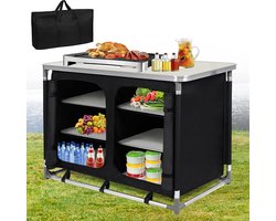 Kampeerkeuken Opvouwbaar - Campingkast Outdoor - Koken en opbergen - Met MDF werkblad - 100 x 50 x 80 cm