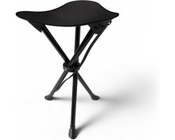 Kampeerstoel - Driehoekige opvouwbare stoel - Draagbaar 100 kg - Buiten, Vissen, Tuinieren, Festivals - Zwart - 31x31x38cm - 1 stuk