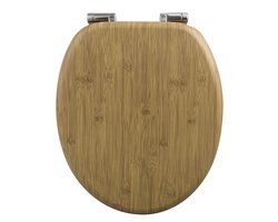 Kamyra® Antibacteriële Toiletbril met Softclose & Print - Toiletbrillen, WC Bril, Brillen, Toiletzitting - Bamboe - 43.8x37.8 cm
