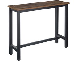 Kamyra® Bartafel met Voetensteun - voor Binnen & Buiten - Keukentafel, Bistrotafel, Bartafels - 140x40x100 cm - Donker Hout