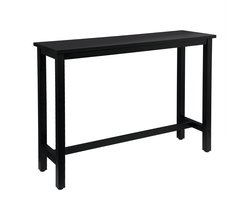 Kamyra® Bartafel met Voetensteun - voor Binnen & Buiten - Keukentafel, Bistrotafel, Bartafels - 140x40x100 cm - Zwart