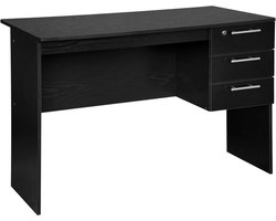 Kamyra® Bureau met Lades - Computertafel - Bureautafel - Geschikt voor Werken & Gaming - Zwart 120x59x75
