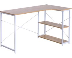 Kamyra® Houten Hoekbureau - Game Bureau - Modern/Industrieel Design - L-vormige Bureautafel - Duurzame Laptoptafel - 120 x 74 x 71,5 cm