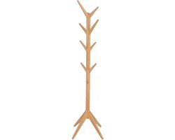 Kamyra® Houten Kapstok Staand met 8 Haken - Garderoberek - Voor in de Hal, Woonkamer en Slaapkamer - Beige 180 cm hoog