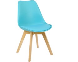 Kamyra® Houten Kuipstoel Ergonomisch - Eetkamerstoel, Kuipstoel, Stoel, Eetkamerstoelen - Beukenhout - Blauw - 48x42x82 cm