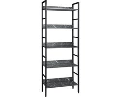 Kamyra® Luxe Opbergkast voor Binnen - Opbergkasten, Boekenkast, Kast - Voor Woonkamer, Slaapkamer & Keuken - 60x27.5x160 - Zwart Marmer Look