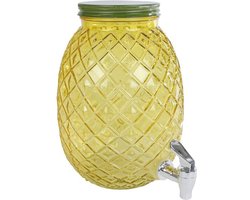 Kan Ananas met tapkraantje geel glas