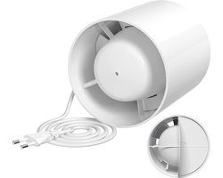Kanaalventilator 100mm - Inline Afzuigventilator voor Badkamer, Keuken, Garage en Tent - 130m³/h, Stille werking op 34dB