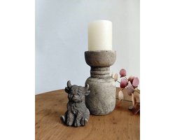 Kandelaar - 18 cm - set met ornament schotse hooglander - 9 cm - Countryfield