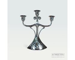 Kandelaar 3-arm Jugendstil - Luxe Woninginrichting - Uniek en Handgemaakt - Landelijk - Sfeerverlichting
