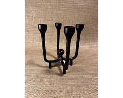 kandelaar 4 armig zwart metaal