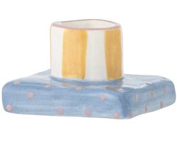 Kandelaar aardewerk blauw Tacana