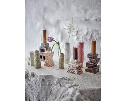 Kandelaar aardewerk bruin Hale - set van 2