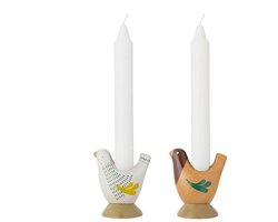 Kandelaar aardewerk bruin Reem - set van 2