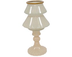 Kandelaar boom crème Ø10,5xH18,5cm
