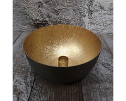 Kandelaar | Bowl | Zwart Goud | Woonaccessoires | Woonaccessoire | Swiet Home | Landelijk | Industrieel | Kandelaar | Ronde vorm | Wonen | Decoratie | Woonaccessoires | Woonaccessoire | Chique | Diner | Houder | Wood | Dinerkaarshouder | Dinerkaars