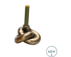 Kandelaar Conesa | aged brass - warm goud | Ø13 x H9 cm