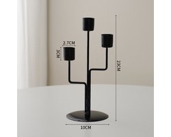 Kandelaar en kaarsenhouder set (3 koppen) - Zwarte boomtakvorm