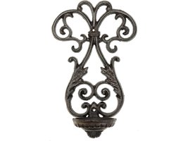 Kandelaar Gietijzeren muur opknoping-schans theelicht-pijler kandelaars houder-vintage eenvoudige stijl-embleem vorm huis kaars display houder-handgemaakte kunst kaars stand decor voor binnen buiten