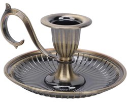 Kandelaar houders voor kaarsen in retro stijl - vintage decoratie voor eettafel, bruiloft, huis en feest - goud messing - antiek brons - kaarsstok - taper - housewarming cadeau.