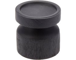 Kandelaar hout zwart 10cm v. stompkaars