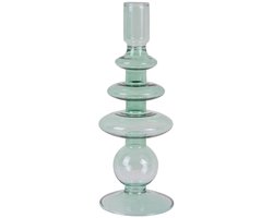 Kandelaar - kaarsenhouder - groen - groot - green - candle holder - glas - Groot/groen