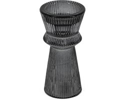 Kandelaar | Kaarsenhouder | Kaarsenstandaard | Dubbelzijdig | Antractiet | Glas | Kerstcadeau | 6 x 12 CM | Cadeau