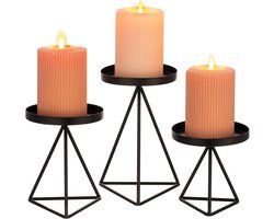 Kandelaar - Kaarsenhouder - Nordic-stijl - 3 Hoogtes - voor bruiloft, kerst, woonkamer - 3 Stuks