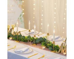 Kandelaar kaarsenstandaard goud - set van 2 - metaal