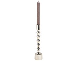 KANDELAAR | KAARSENSTANDAARD | LANTAARN | WINDLICHTEN | KAARSENHOUDERS | WAXINELICHTHOUDER | THEELICHTHOUDER | METAAL | ZILVER | L LARGE | 6x6x23CM.