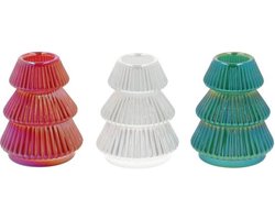 Kandelaar kerstboom glas H8cm