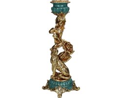 Kandelaar Leopard Gold 29x10x10cm