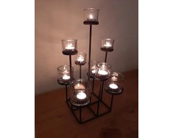 Kandelaar luxe incl 9 glazen, tafelkandelaar, kerst, origineel geschenk, theelichthouder,