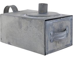 Kandelaar met kaarsenbox grijs