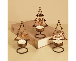 kandelaar - metalen kaarsenstandaard - Set van 3 - kaarsenhouder - Geschikt voor Kerstmis, Valentijnsdag, Moederdag, bruiloften, feestdagen en woonaccessoires