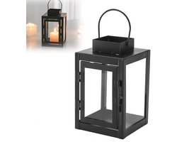 Kandelaar - Metalen kandelaar - Vintage gelakte smeedijzeren lamp - Voor Kerstmis en bruiloften - Minimalistische stijl - Decoratief item - Zwart