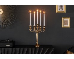 Kandelaar MODERN BAROK 40cm goud 5-armige kroonluchter gepolijst aluminium kaarshouder - 20409