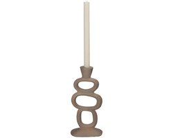 Kandelaar - Organisch - Beige - 15x7x31cm